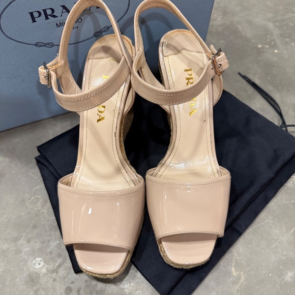 Prada Espadrille Wedge Sandals, Size 36.5 - Picture 10 of 11